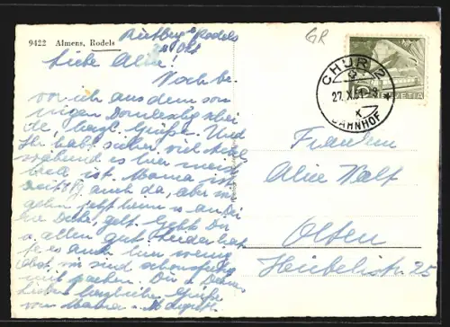 AK Almens /Rodels, Ortsansicht aus der Vogelschau