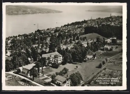 AK Rüschlikon /Zch., Krankenanstalt Nidelbad vom Flugzeug aus