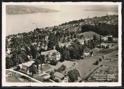 AK Rüschlikon, Krankenanstalt Nidelbad vom Flugzeug aus