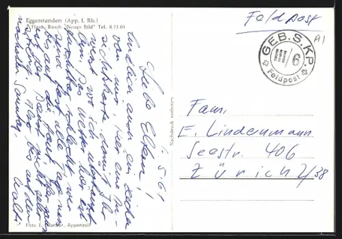 AK Eggerstanden /App. I. Rh., Ortsansicht mit Kirche