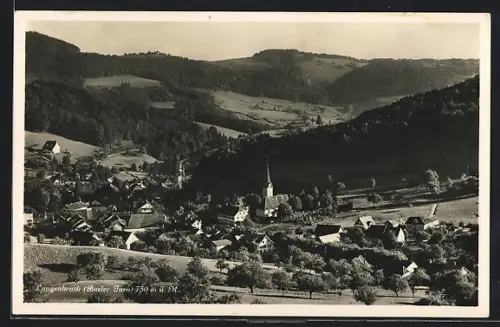 AK Langenbruck /Basler Jura, Gesamtansicht mit Waldhintergrund