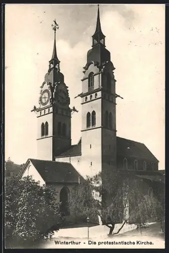 AK Winterthur, Blick auf die protestantische Kirche