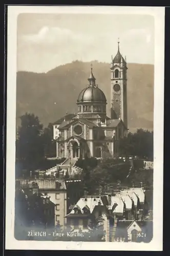 AK Zürich-Enge, Blick auf die Kirche