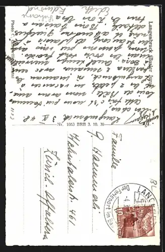 AK Langenbruck /Basler Jura, Ortsansicht mit Umgegend