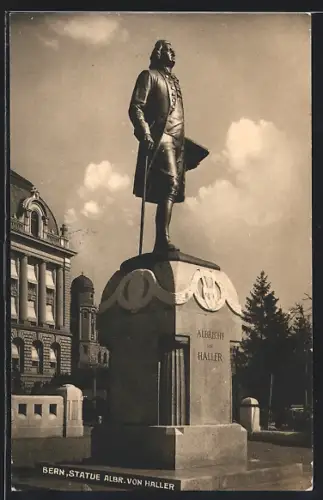 AK Bern, Statue des Albrecht von Haller