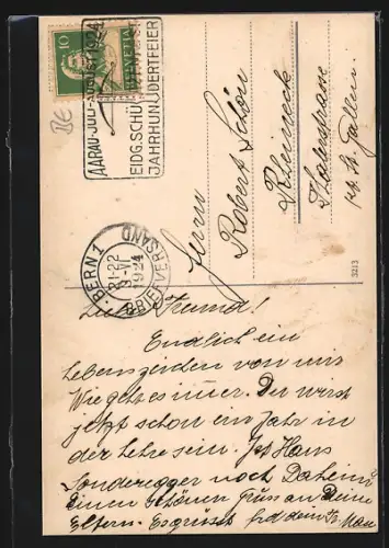 AK Bern, Blick auf das Bubenberg-Denkmal