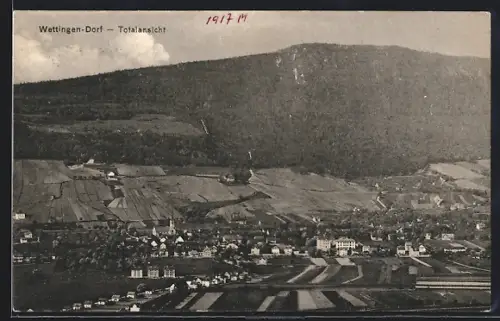 AK Wettingen-Dorf, Gesamtansicht mit Berghintergrund