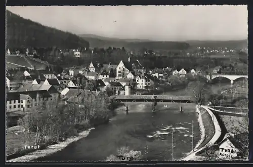 AK Baden /AG, Turgi mit Fluss und Brücke