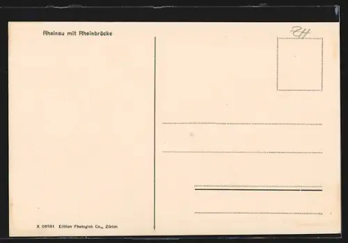 AK Rheinau / Baden, Ortschaft mit Rheinbrücke von weitem