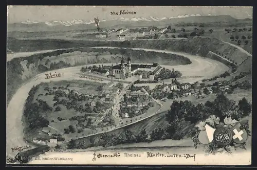 AK Rheinau, Mustalt mit Dorf