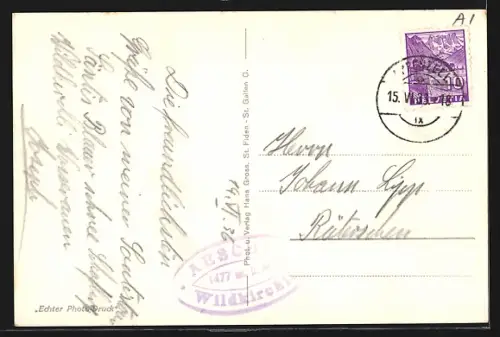 AK Wildkirchli, Blick auf das Wildkirchli mit Felshängen