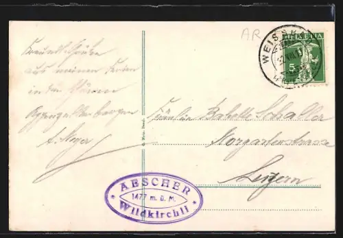 AK Wildkirchli, Kleine Kapelle am Höhleneingang