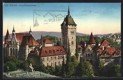 AK Zürich, Blick auf das Schweizerische Landesmuseum