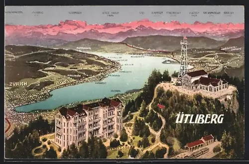 AK Zürich, Panoramaansicht