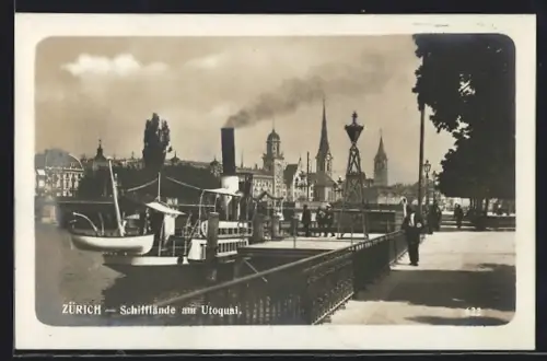AK Zürich, Schifflände am Utoquai
