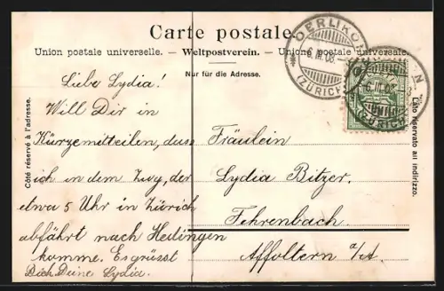 AK Zürich, Alpenquai mit Booten