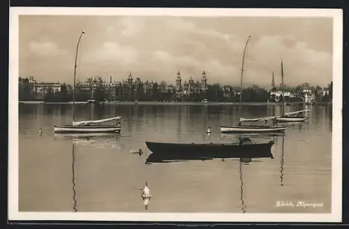 AK Zürich, Partie am Alpenquai