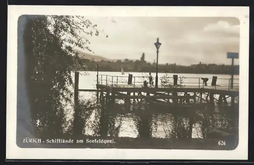AK Zürich, Schifflände am Seefeldquai