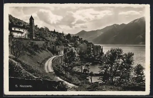 AK S. Nazzaro, Ortspartie am See