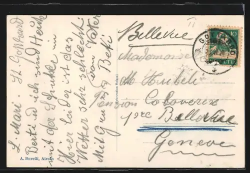 AK San Gottardo, Gotthardhospiz mit Pizzo Vespero