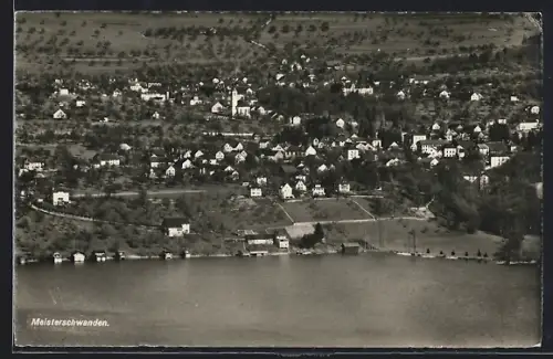 AK Meisterschwanden, Ortsansicht vom See aus