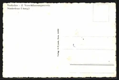 AK Niederlenz /Aarg., Verkehrs- & Verschönerungsverein aus der Vogelschau