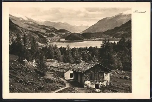 AK Silvaplana, Ortspartie aus der Vogelschau