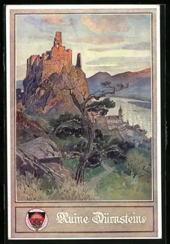 Künstler-AK Deutscher Schulverein Nr. 137: Darstellung der Ruine Dürnstein