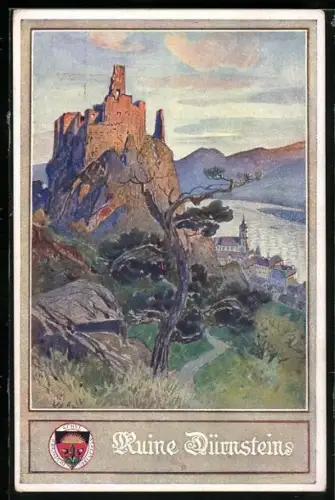 Künstler-AK Deutscher Schulverein Nr. 137: Darstellung der Ruine Dürnstein