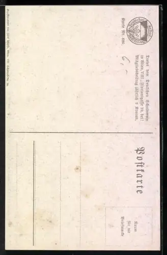 AK Deutscher Schulverein Nr. 886: Märchenwald mit flatternden Schmetterling