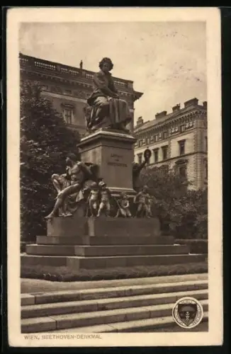 AK Deutscher Schulverein NR: 209, Wien, Ludwig van Beethoven-Denkmal