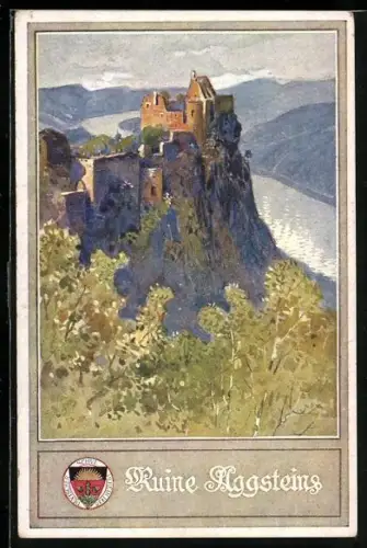 AK Aggstein, Motiv der Ruien Aggstein, Deutscher Schulverein