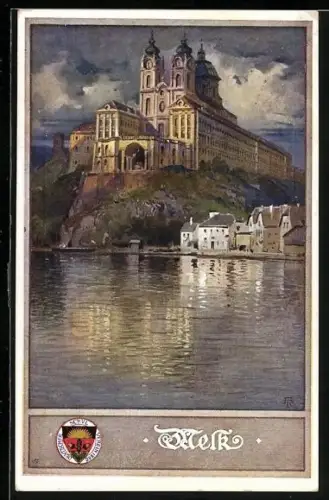 AK Deutscher Schulverein NR 163: Melk, Blick auf das Stift