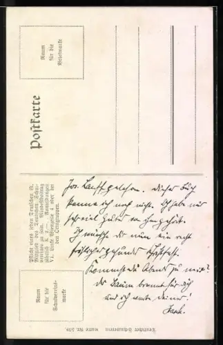 AK Deutscher Schulverein NR 539: Mann am Tisch mit Weihnachtsbaum betrachtet Silhouette einer Frau