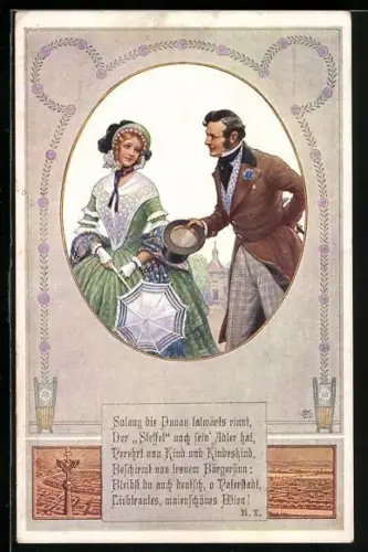 AK Deutscher Schulverein Nr. 529: Solang die Donau talwärts rinnt...