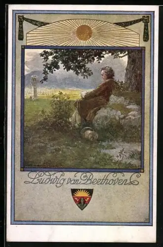 AK Deutscher Schulverein Nr. 952: Ludwig van Beethoven schreibt an einer Sinfonie