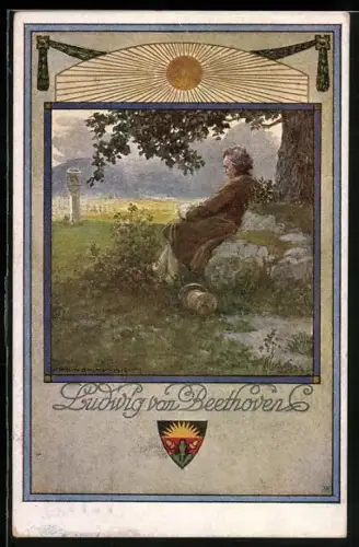 AK Deutscher Schulverein Nr. 952: Ludwig van Beethoven schreibt an einer Sinfonie