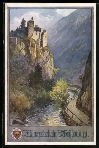 AK Deutscher Schulverein Nr. 712: Mariazellerbahn, Ruine Weissenburg