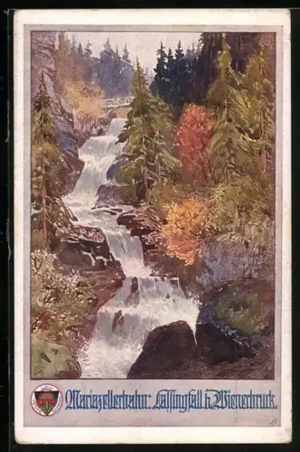 AK Deutscher Schulverein Nr. 717: Wienerbruck /Mariazellerbahn, Am Lassingfall