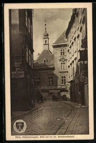 AK Deutscher Schulverein NR 356: Wien, Schlönlaterngasse, Blick auf die St. Bernhardskapelle