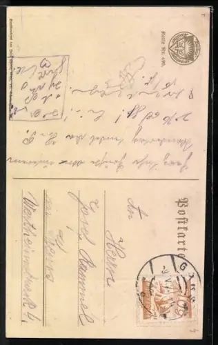 AK Deutscher Schulverein NR 490: J.V. von Scheffel, Ekkehard: Da neigte die stolze Frau ihr Haupt und weinte