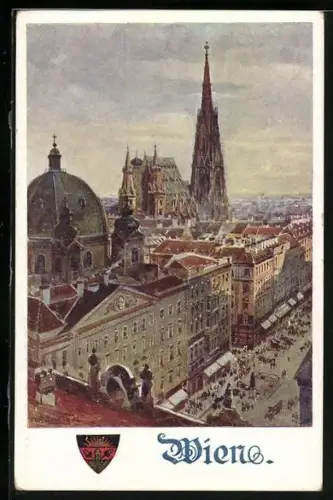 AK Deutscher Schulverein NR: 562, Wien, Panorama m. Dom