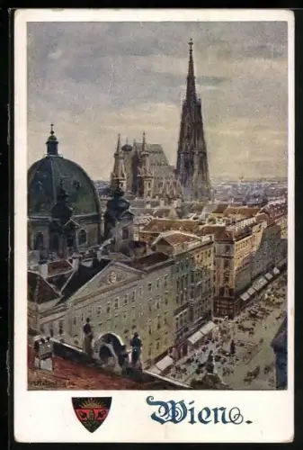 AK Deutscher Schulverein NR: 562, Wien, Panorama m. Dom