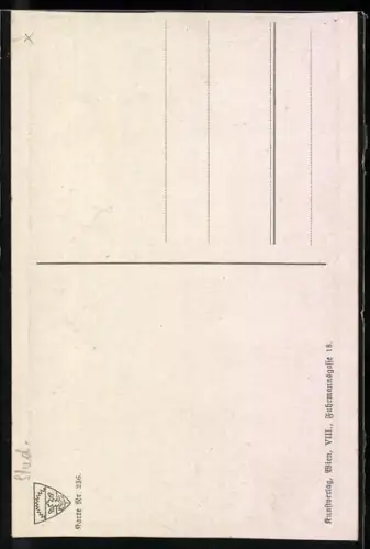 AK Deutscher Schulverein Nr. 236: Gestern sass ich still beim Wein...!, Mann schaut zum Fenster heraus