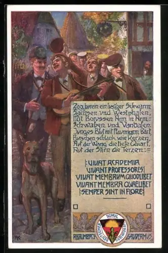 AK Deutscher Schulverein Nr. 237: Zog herein ein lust`ger Schwarm Sachsen und Westphalen...