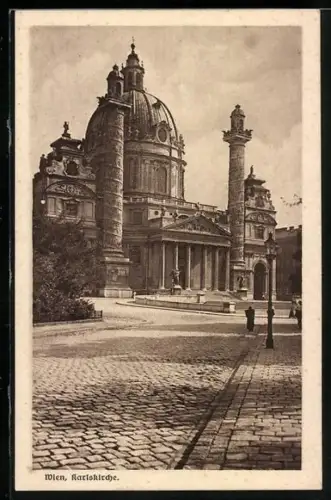 AK Deutscher Schulverein Nr. 254: Wien, Blick zur Karlskirche