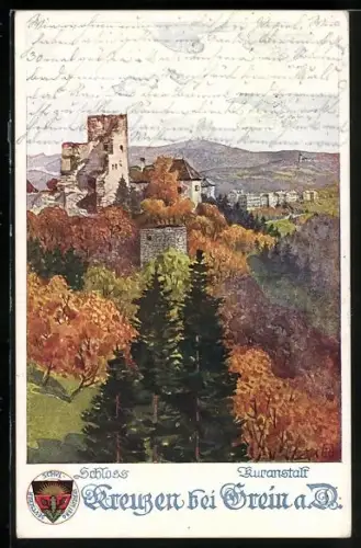 AK Deutscher Schulverein Nr.295: Kreuzen a. D:, Schloss und Kuranstalt