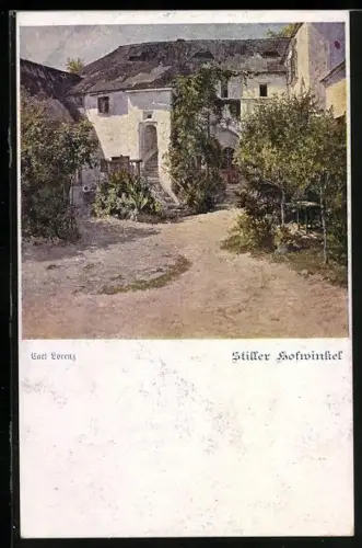 Künstler-AK Deutscher Schulverein Nr. 976: Stiller Hofwinkel