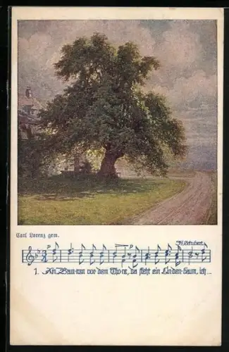 AK Deutscher Schulverein NR 904: Lindenbaum vor einem Haus