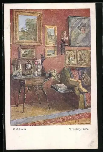 AK Deutscher Schulverein Nr.960: Trauliche Ecke in einem Zimmer